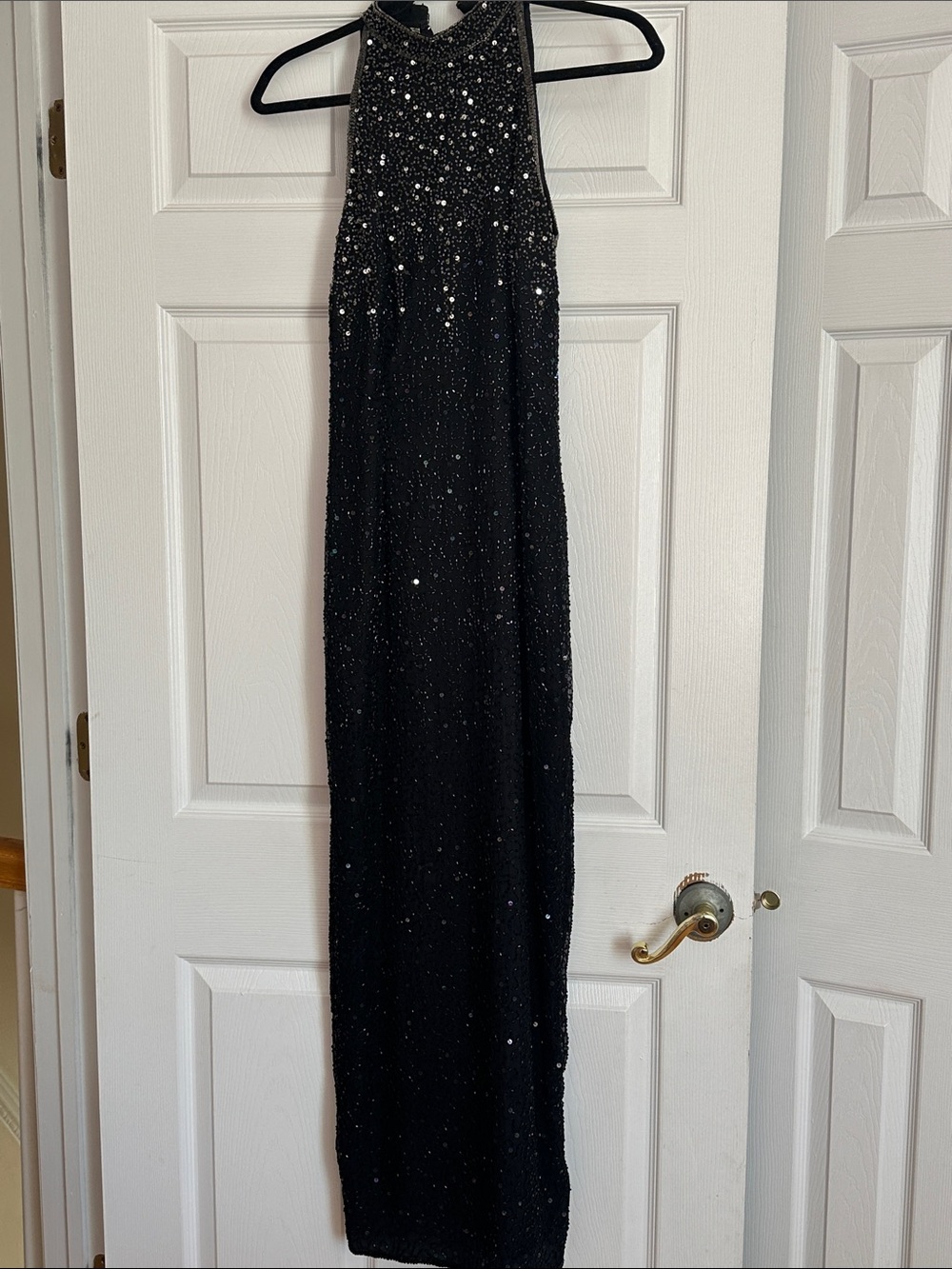 Black Sequin Evening Floor length Gown